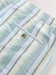 Mint Green Cotton Stripe Chino Shorts - Image 8 of 10