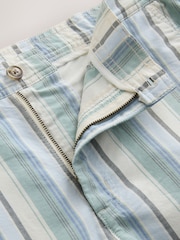 Mint Green Cotton Stripe Chino Shorts - Image 9 of 10
