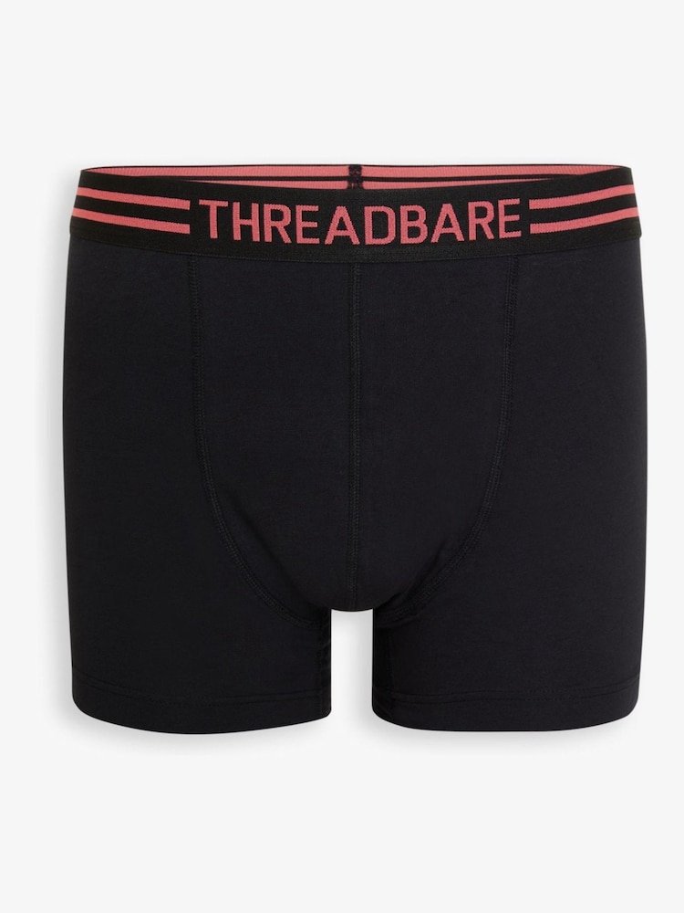 Threadbare Black Hipster Fit Boxer Shorts 3 Pack - Image 2 of 5 Threadbare Black Hipster Fit Boxer Shorts 3 Pack - Image 2 of 5