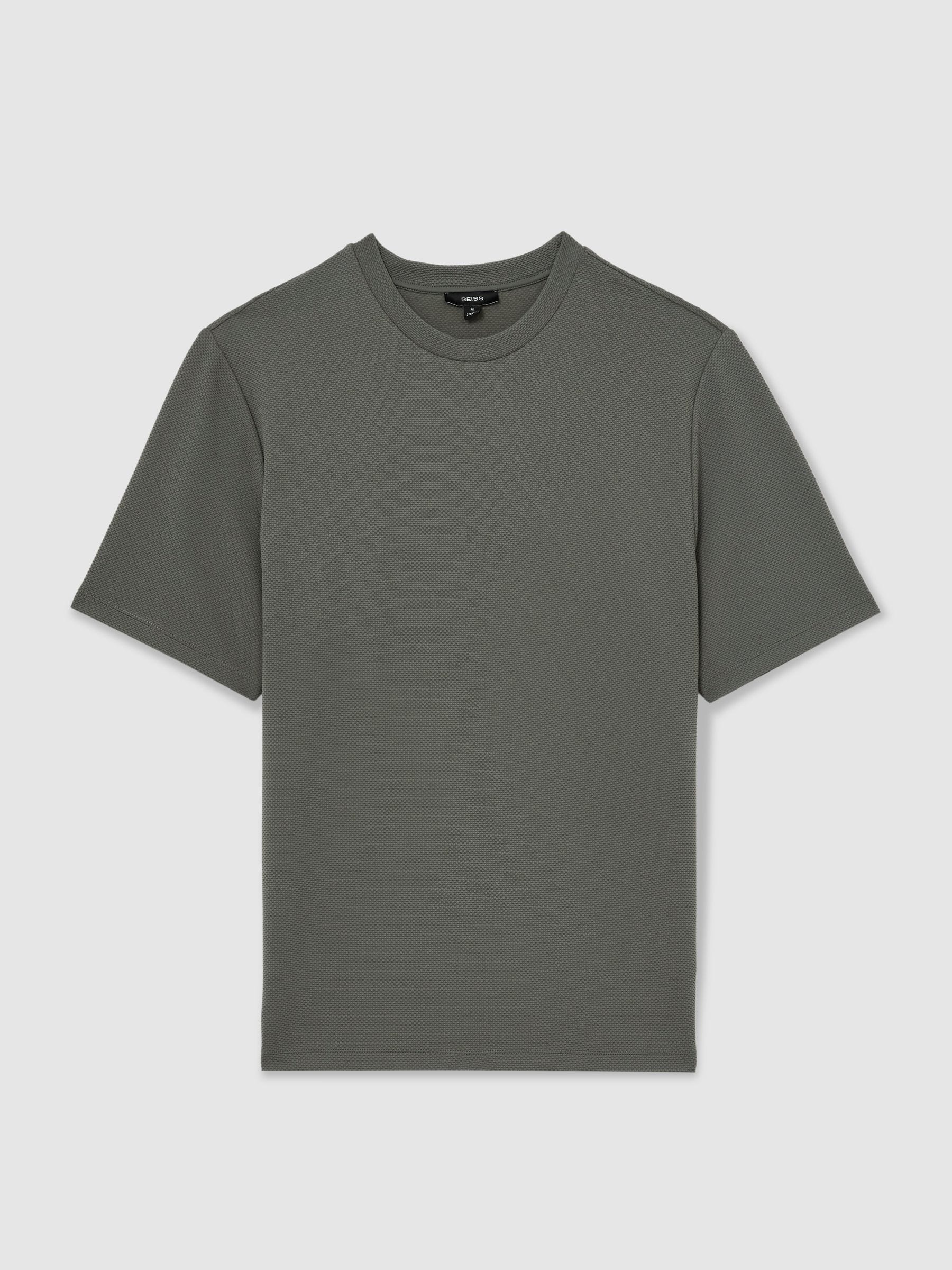 Buy Reiss Sage Green Jack Textured Crew-Neck Modern-Fit T-Shirt