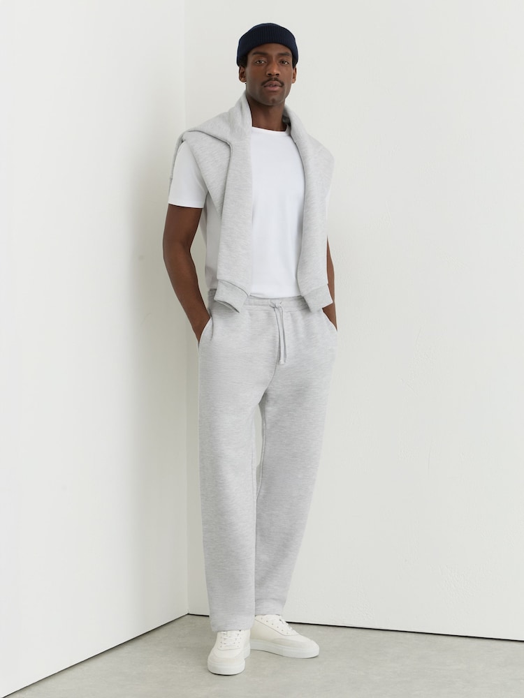Reiss Grey Melange Tanner Cotton-Blend Heavyweight Joggers - Image 1 of 7