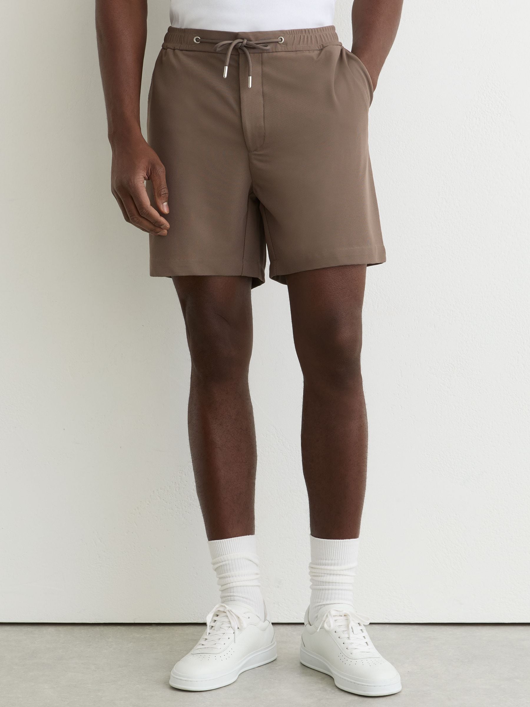 パンツ theredthread drawstring short pants Buy Reiss Mocha Brown Newmark Textured Drawstring Shorts from the
