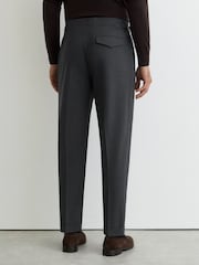 Reiss Charcoal Promise Adjuster Side-Adjuster Tailored-Fit Suit Trousers Wool-Blend - Image 5 of 7