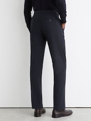 Reiss Navy Traveller Wool Tailored-Fit Travel Suit Trousers - Image 5 of 6