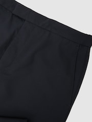 Reiss Navy Traveller Wool Tailored-Fit Travel Suit Trousers - Image 6 of 6