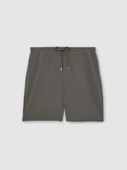 Reiss Sage Green Tavolla Textured Drawstring Shorts - Image 2 of 6