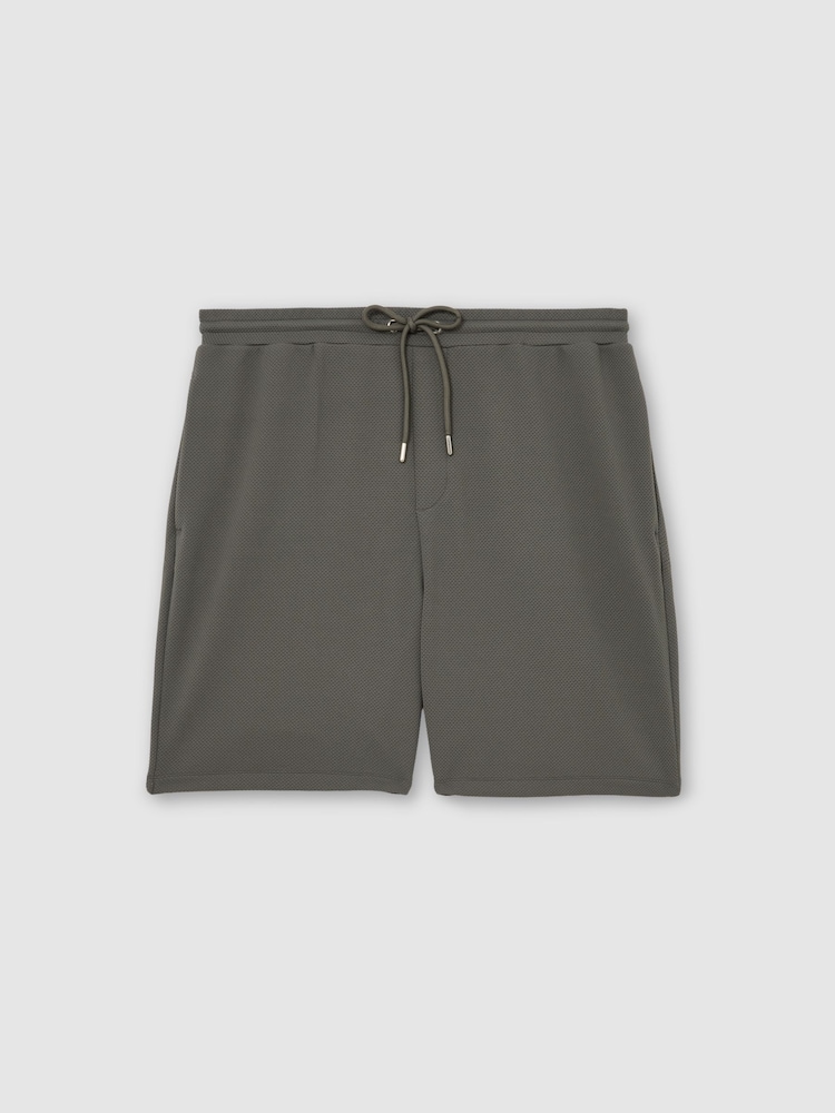 Reiss Sage Green Tavolla Textured Drawstring Shorts - Image 2 of 6 Reiss Sage Green Tavolla Textured Drawstring Shorts - Image 2 of 6