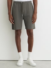 Reiss Sage Green Tavolla Textured Drawstring Shorts - Image 3 of 6