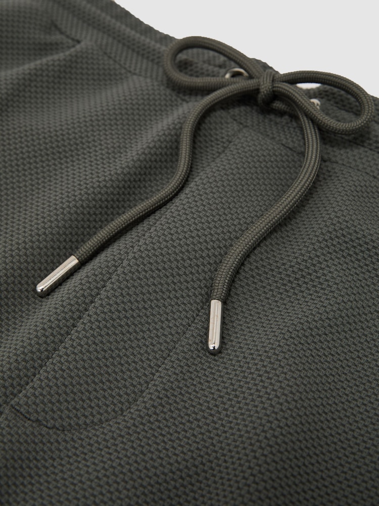 Reiss Sage Green Tavolla Textured Drawstring Shorts - Image 6 of 6 Reiss Sage Green Tavolla Textured Drawstring Shorts - Image 6 of 6