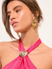 Friends Like These Pink Halterneck Hardware Blouse - Image 3 of 4