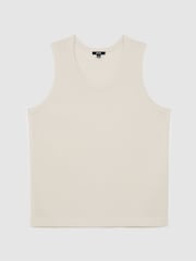 Reiss Off White Watson Textured-Knit Round-Neck Vest - Image 2 of 6