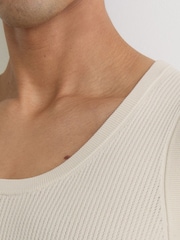 Reiss Off White Watson Textured-Knit Round-Neck Vest - Image 4 of 6