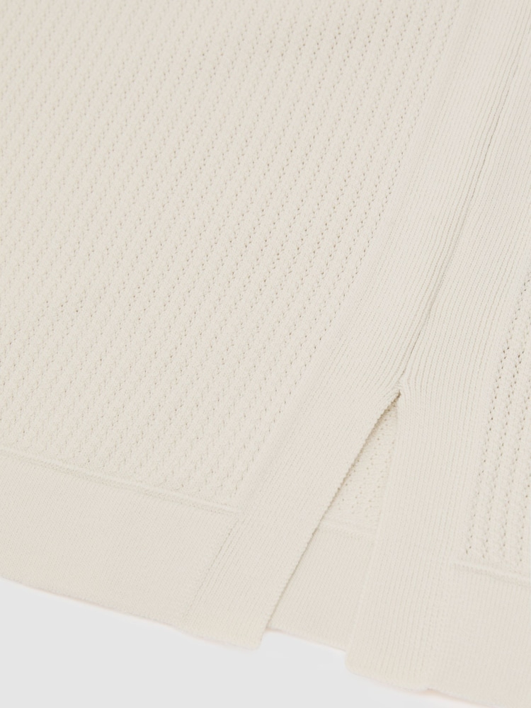 Reiss Off White Watson Textured-Knit Round-Neck Vest - Image 6 of 6