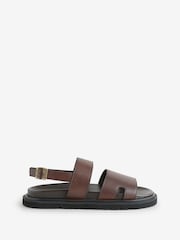 Walk London Brown Ezra Backstrap Sandals - Image 1 of 1