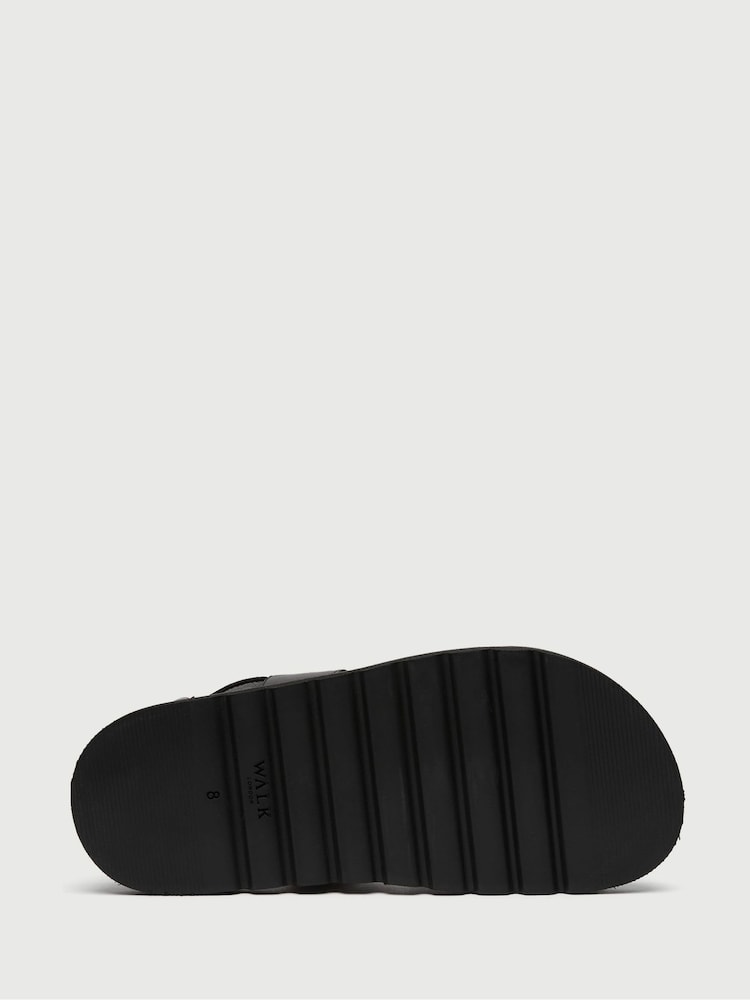 Walk London Brown Ezra Cross Strap Sandals - Image 2 of 5