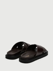 Walk London Brown Ezra Cross Strap Sandals - Image 4 of 5