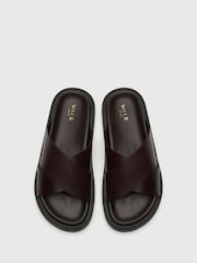 Walk London Brown Ezra Cross Strap Sandals - Image 5 of 5