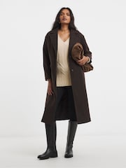 Simply Be Natural V-Neck Boucle Cable Knit Longline Tunic - Image 2 of 4