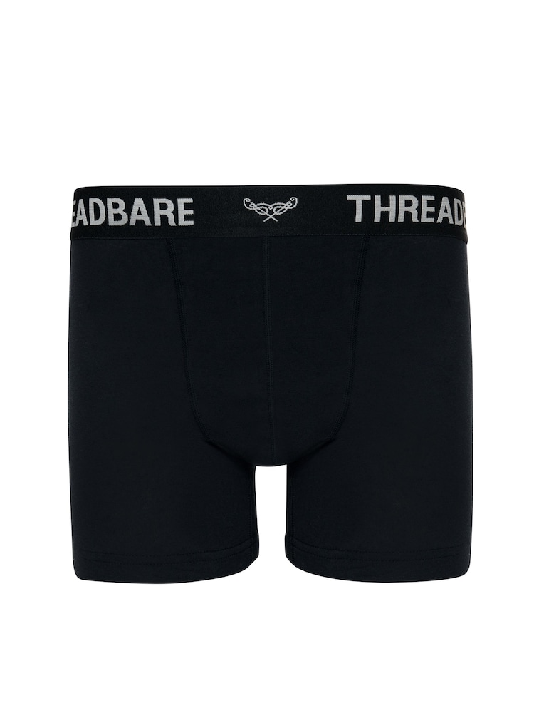 Threadbare Black Hipster Fit Boxer Shorts (3 Pack) - Image 2 of 3 Threadbare Black Hipster Fit Boxer Shorts (3 Pack) - Image 2 of 3