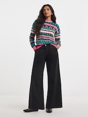 Simply Be Black Fairisle Knitted Jumper - Image 2 of 4