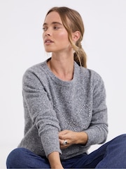 Simply Be Diamante Bow Fluffy Jumper - Imagen 1 de 4