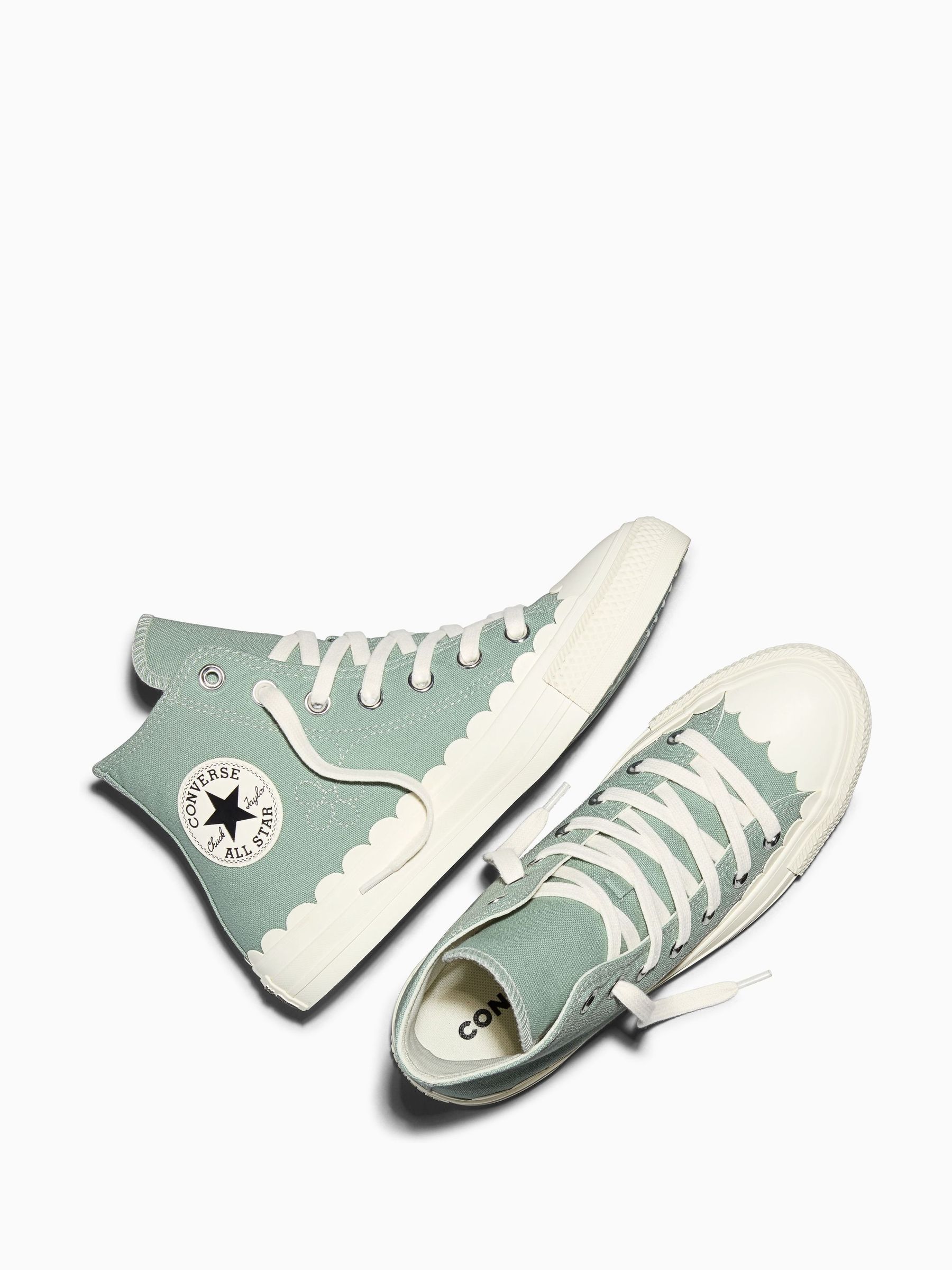 Buy Converse Green Chuck Taylor Scallop Edge High Trainers from
