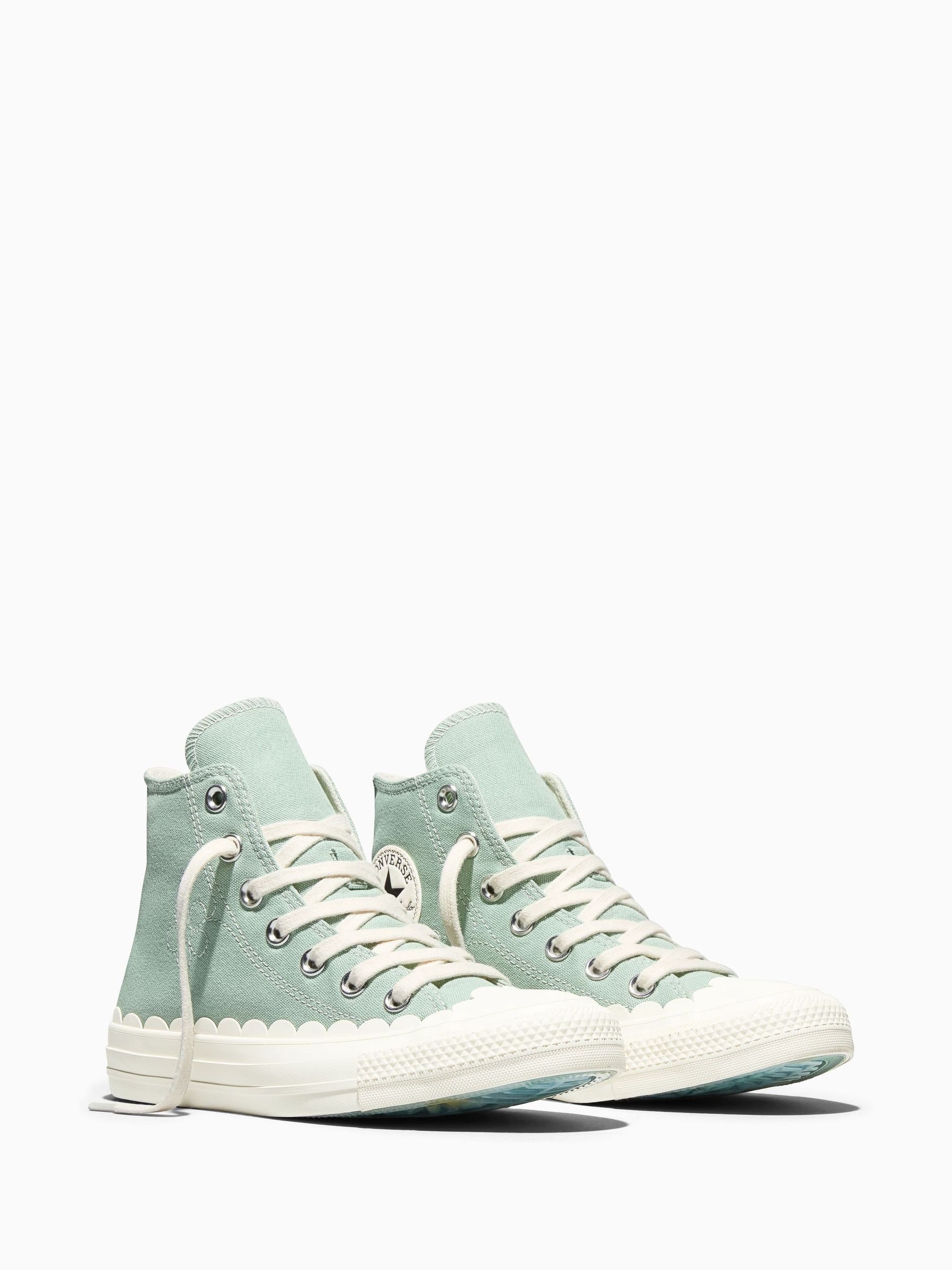 Buy Converse Green Chuck Taylor Scallop Edge High Trainers from