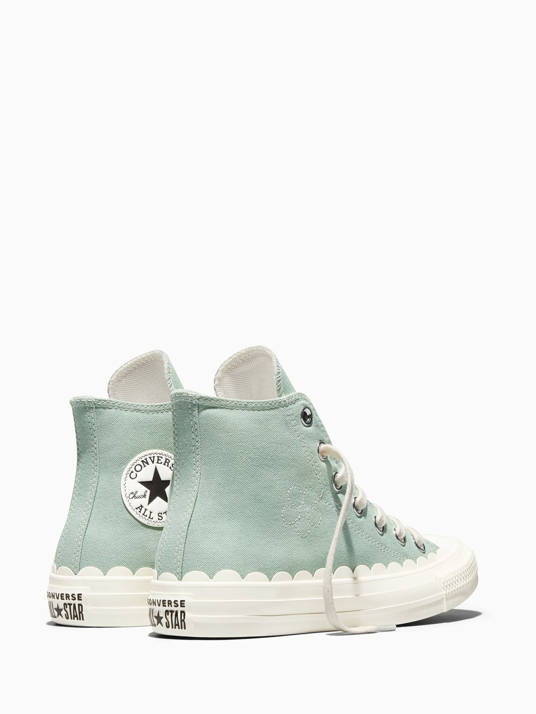 Buy Converse Green Chuck Taylor Scallop Edge High Trainers from