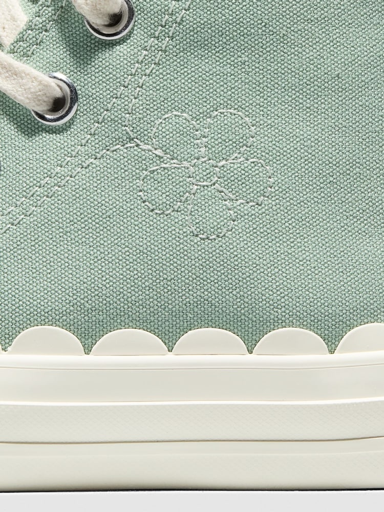 Converse Green Chuck Taylor Scallop Edge High Trainers - Image 9 of 9