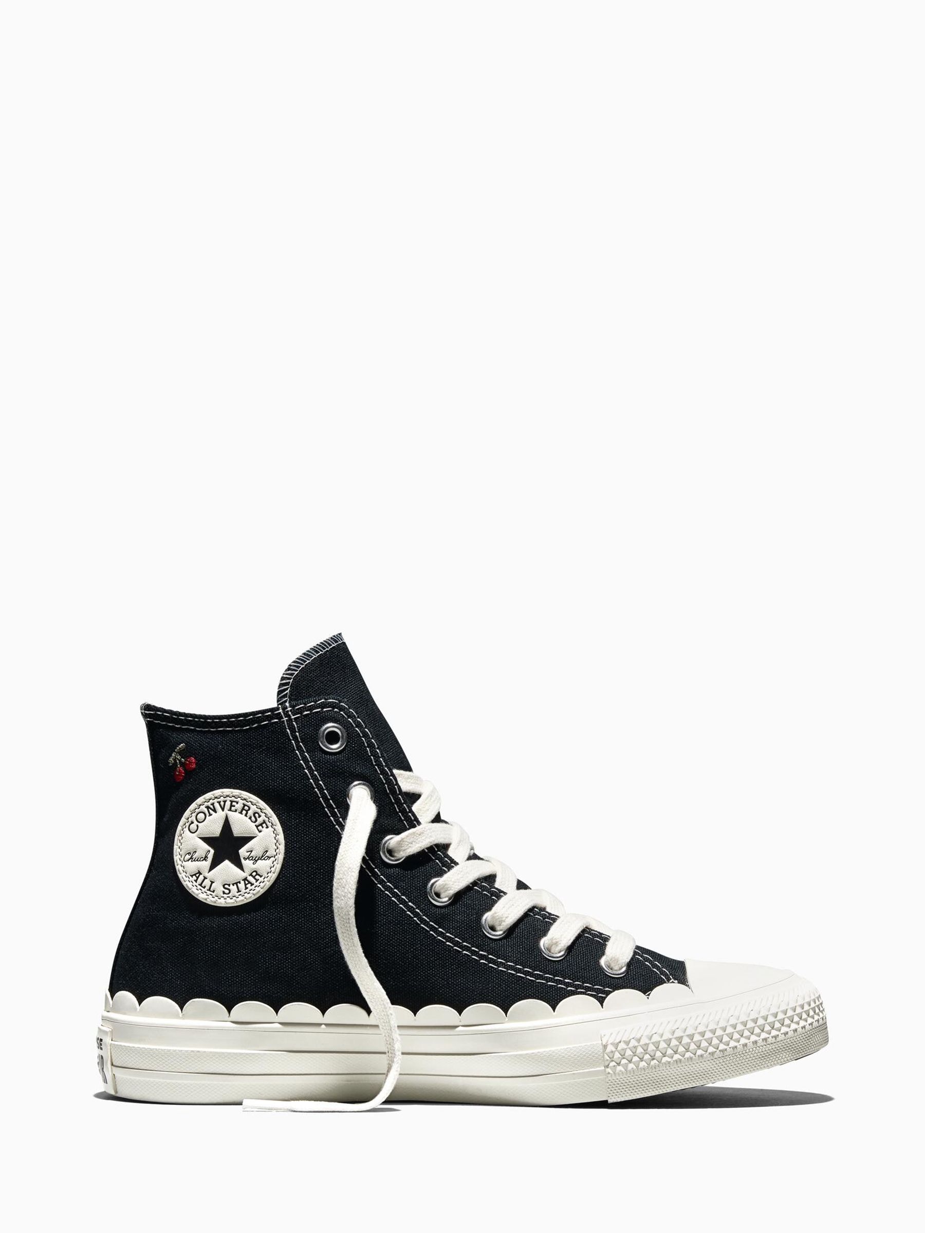 Buy Converse Black Chuck Taylor Flower Print Hightop Trainers from