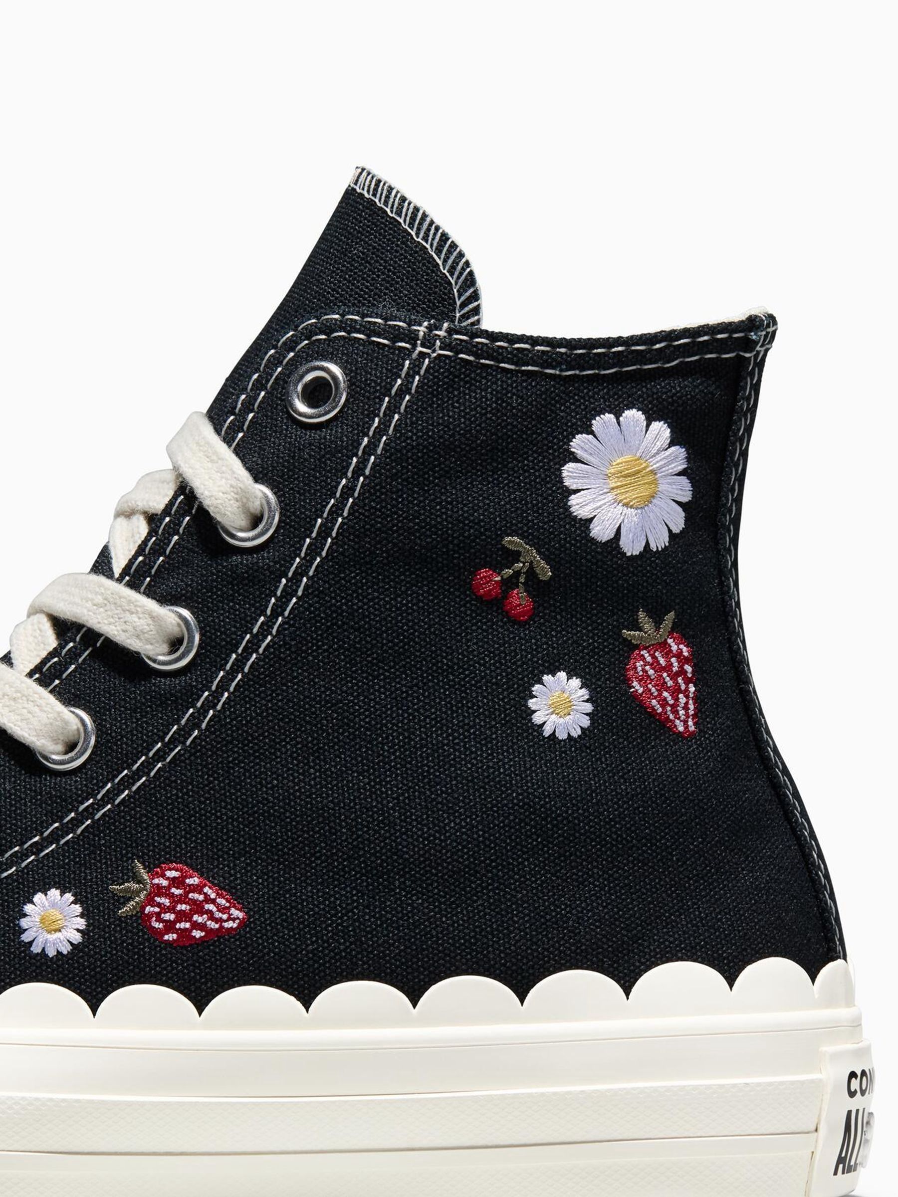 Buy Converse Black Chuck Taylor Flower Print Hightop Trainers from