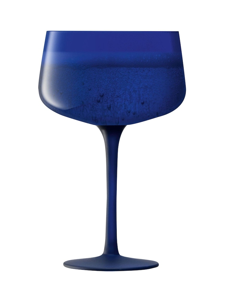 LSA International Set of 2 Cobalt Blue Arc Contrast Saucer/Cocktail Glasses 250ml - Image 2 of 3