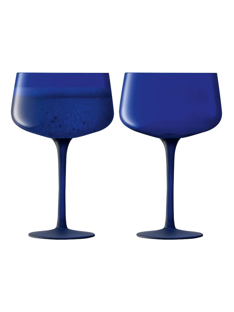 LSA International Set of 2 Cobalt Blue Arc Contrast Saucer/Cocktail Glasses 250ml - Image 3 of 3