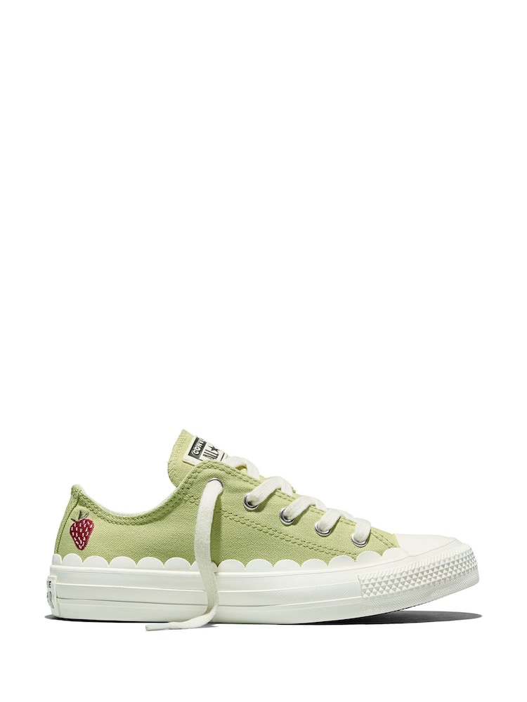 Converse Green Chuck Taylor Strawberry Low Trainers - Image 1 of 8