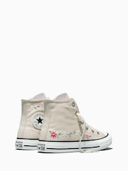 Converse Cream Chuck Taylor Flower Print Hightop Trainers - Image 4 of 7