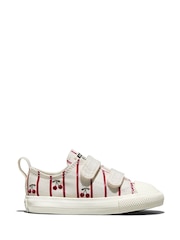Converse White Chuck Taylor 2V Cherry Low Trainers - Image 1 of 9