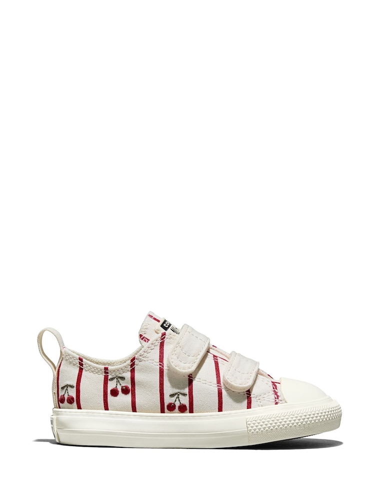 Converse White Chuck Taylor 2V Cherry Low Trainers - Image 1 of 9