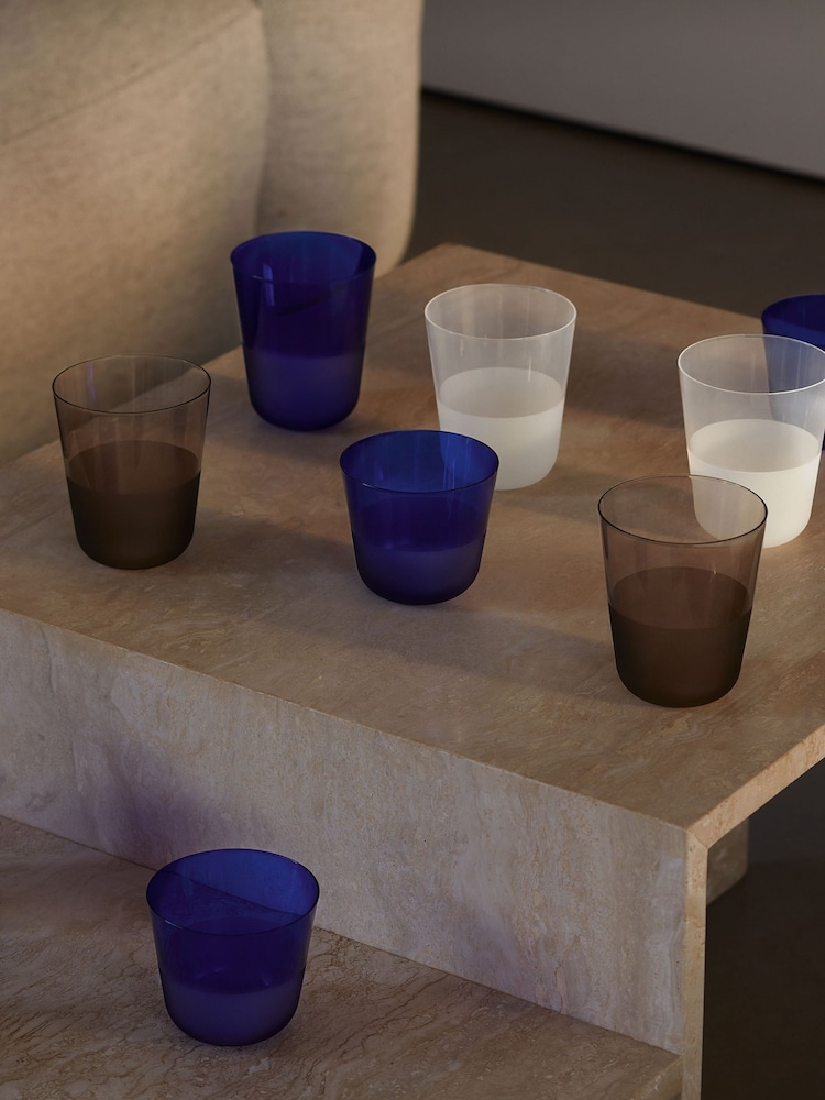 LSA International Cobalt Blue Arc Contrast Tumblers Set of 2 260ml - Image 1 of 3 LSA International Cobalt Blue Arc Contrast Tumblers Set of 2 260ml - Image 1 of 3