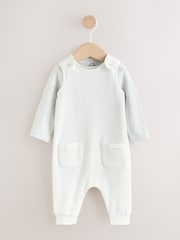 白色 - Jersey Rib Dungaree and Bodysuit Baby Set (0mths-2yrs) - 圖片 1/10