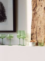 LSA International Set of 2 Moss Green Arc Contrast Flute Glasses 280ml - Image 1 of 3