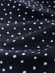 Laura Ashley Navy 2 in 1 Scalloped Edge Polka Dot Midi Dress - Image 5 of 6