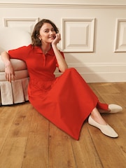 Laura Ashley 2 in 1 Knitted Collared Polo Dress with Cotton Skirt - Image 2 of 4