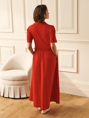 Laura Ashley 2 in 1 Knitted Collared Polo Dress with Cotton Skirt - Image 3 of 4