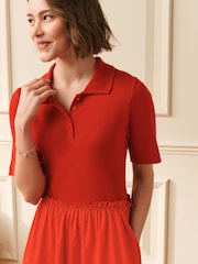 Laura Ashley 2 in 1 Knitted Collared Polo Dress with Cotton Skirt - Image 4 of 4