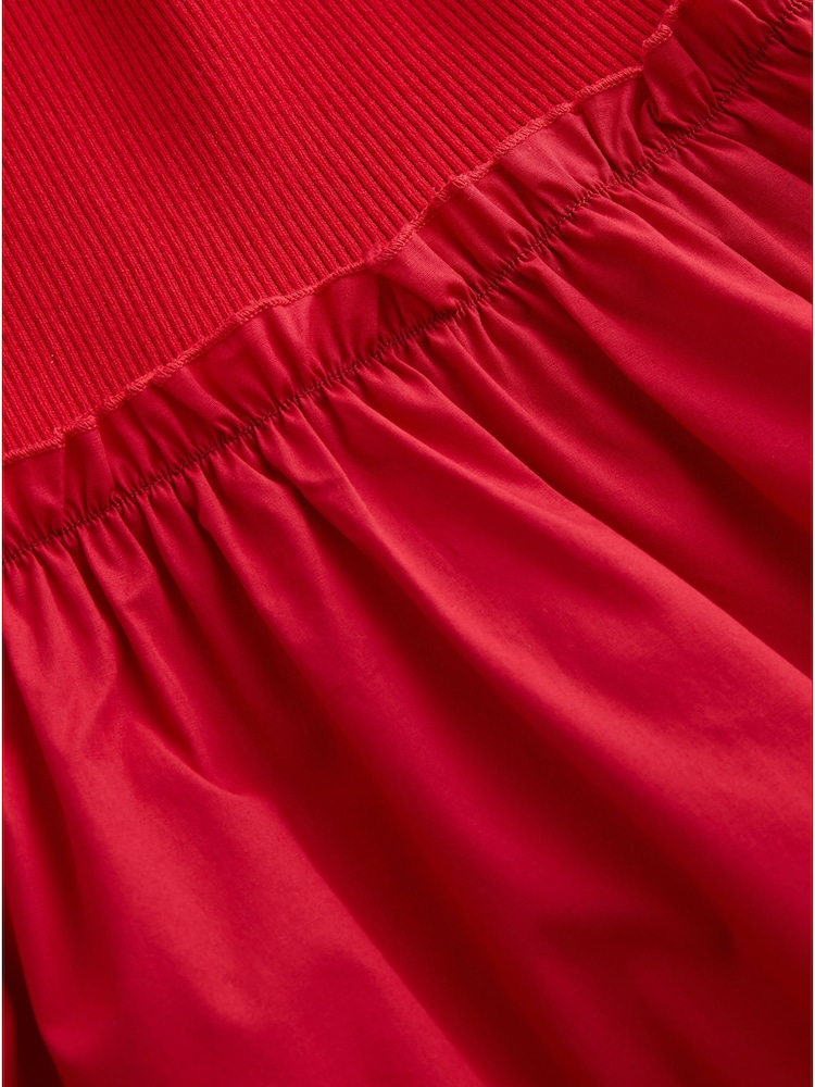Laura Ashley Red 2 in 1 Knitted Collared Polo Dress with Cotton Skirt - Image 7 of 7