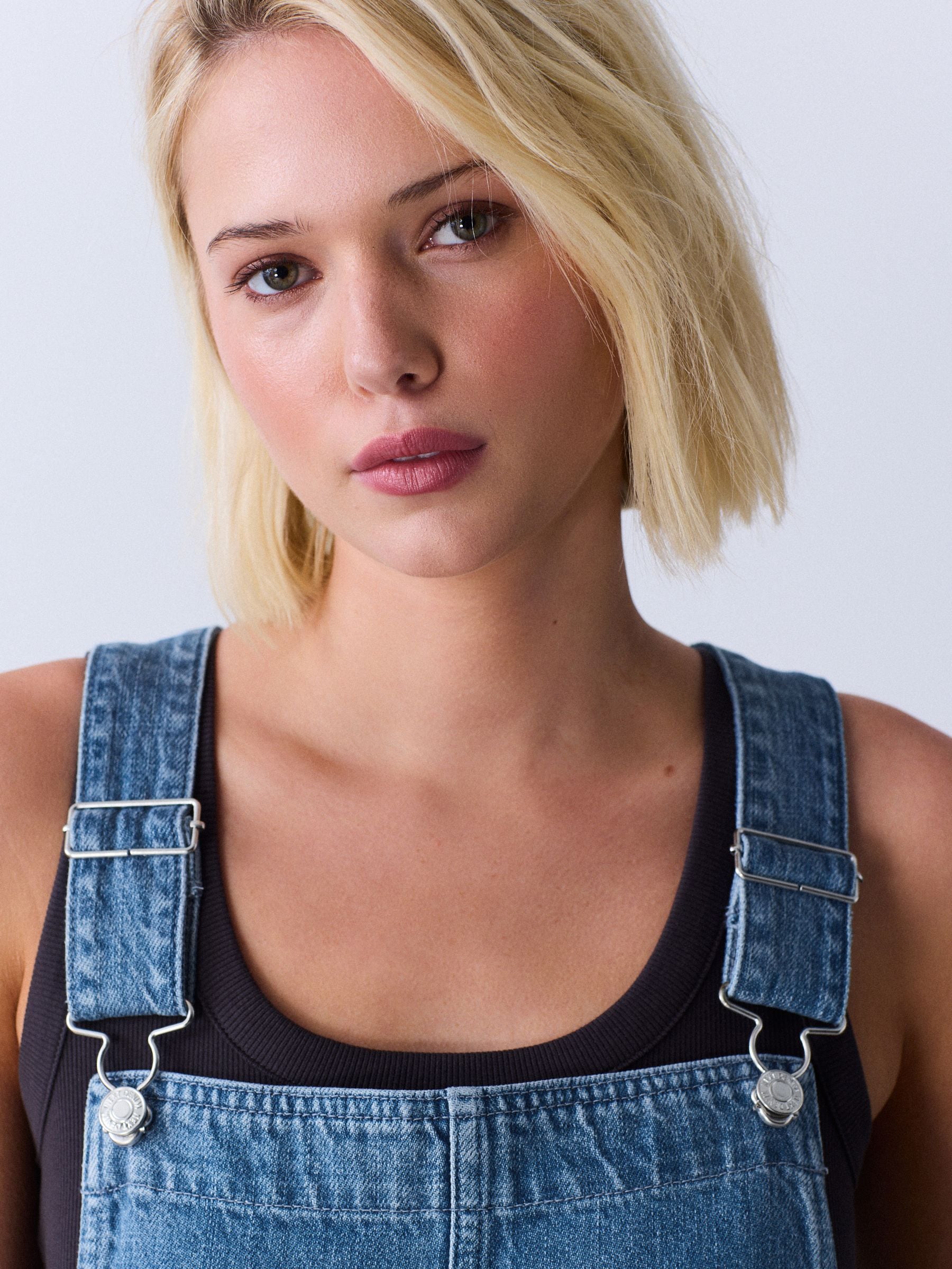 Buy Mid Blue Denim Dungaree Mini Dress from Next USA