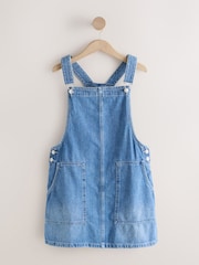 Mid Blue Denim Dungaree Mini Dress - Image 6 of 8