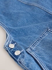 Mid Blue Denim Dungaree Mini Dress - Image 7 of 8