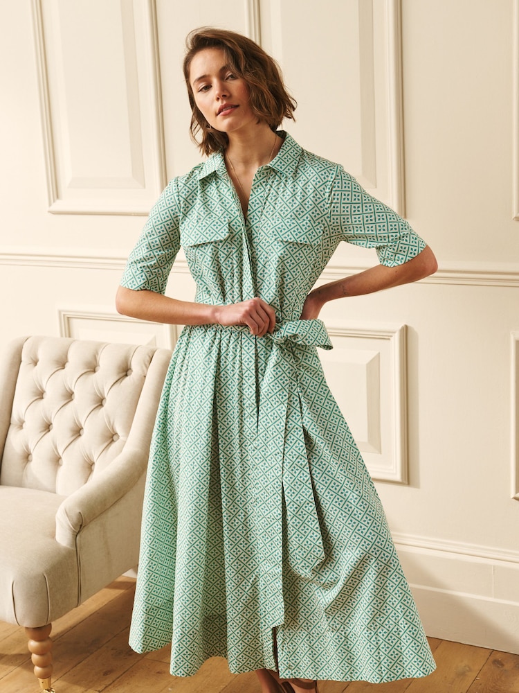 Laura Ashley Geo Print Shirt Dress - Image 1 of 6