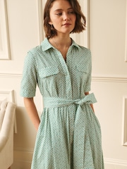 Laura Ashley Geo Print Shirt Dress - Image 2 of 6